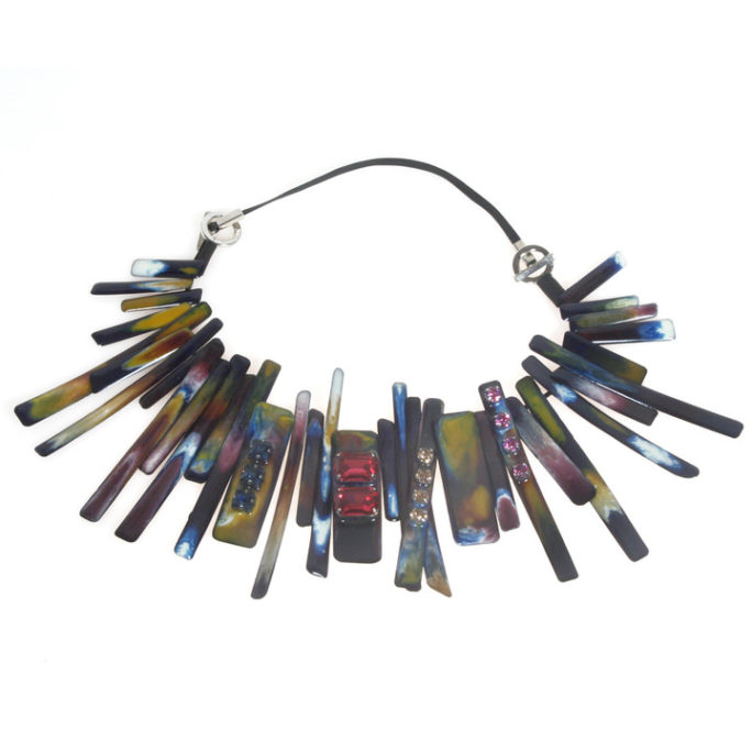 Collana girocollo multicolor con Swarovski di varie forme